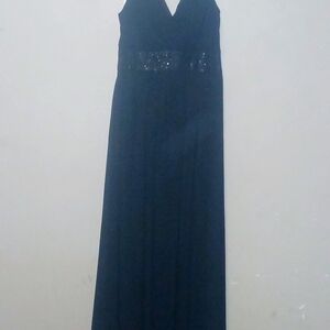 Chaps Black Maxi Dress with Sequin Detail